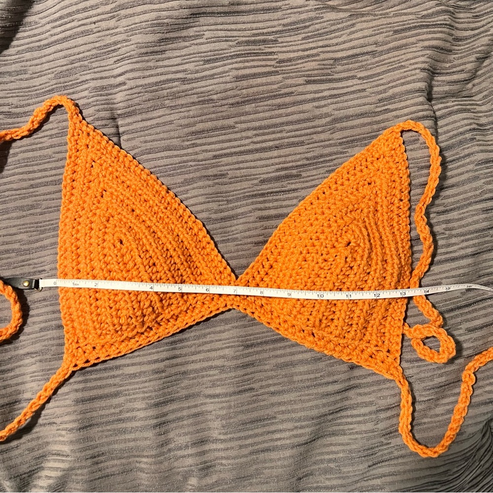 ORANGE CROCHET HANDMADE BIKINI TOP